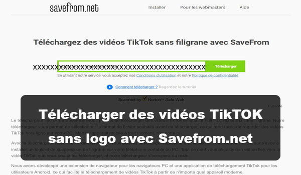 Savefrom.net : Téléchargement de vidéos TikTok sans filigrane