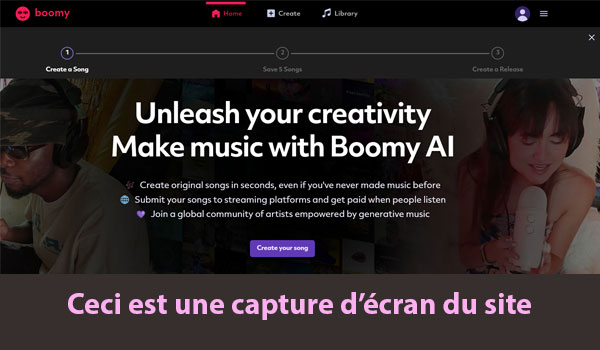 Créer de la musique par l'intelligence artificielle Boomy.com
