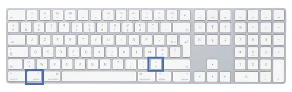 Faire le signe contraire sur clavier Mac
