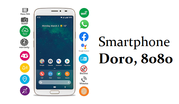 Meilleur smartphone pour seniors Doro 8080