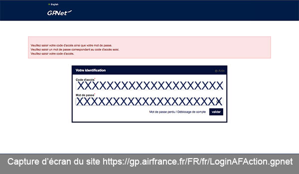 Se connecter à mon comtpe Air France GPNet