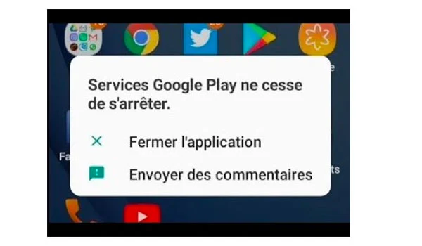 Message Google Play ne cesse de s'arrêter