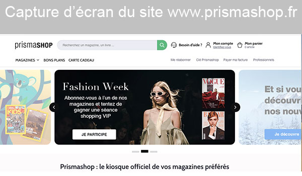 Site internet www.prismashop.fr